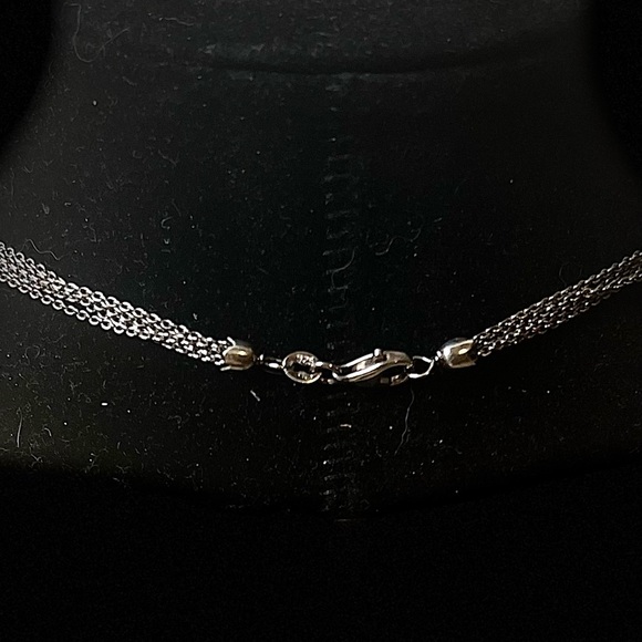 Sterling Silver Multi Strand Heart Pendant necklace. - Picture 4 of 6